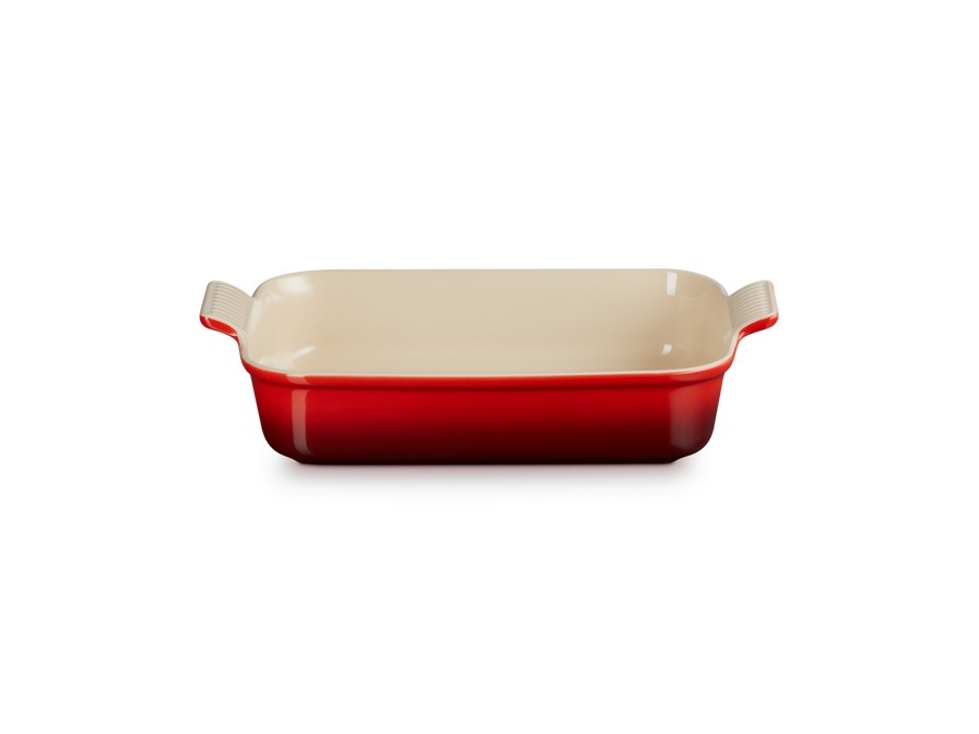 LE CREUSET Tradition, Pirofila rettangolare 32 cm in gres vetrificato - ciliegia