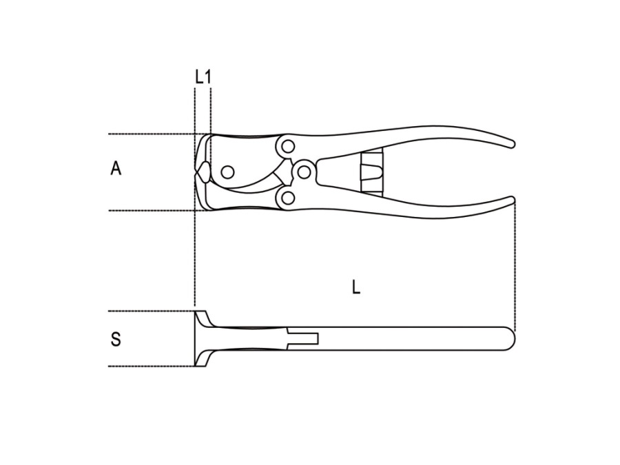 BETA UTENSILI Tronchese a doppia leva a taglienti frontali, tipo pesante - MISURA L (200 mm) - L1 (9 mm) - Sez. (2,5 mm) - A (48 mm) - A1 (34 mm)