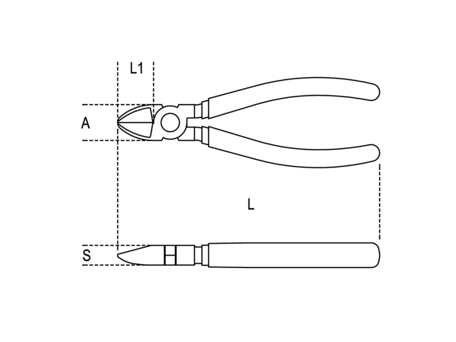 BETA UTENSILI Tronchese a taglienti diagonali, cromato manico ricoperto con 2 strati di PVC antiscivolo