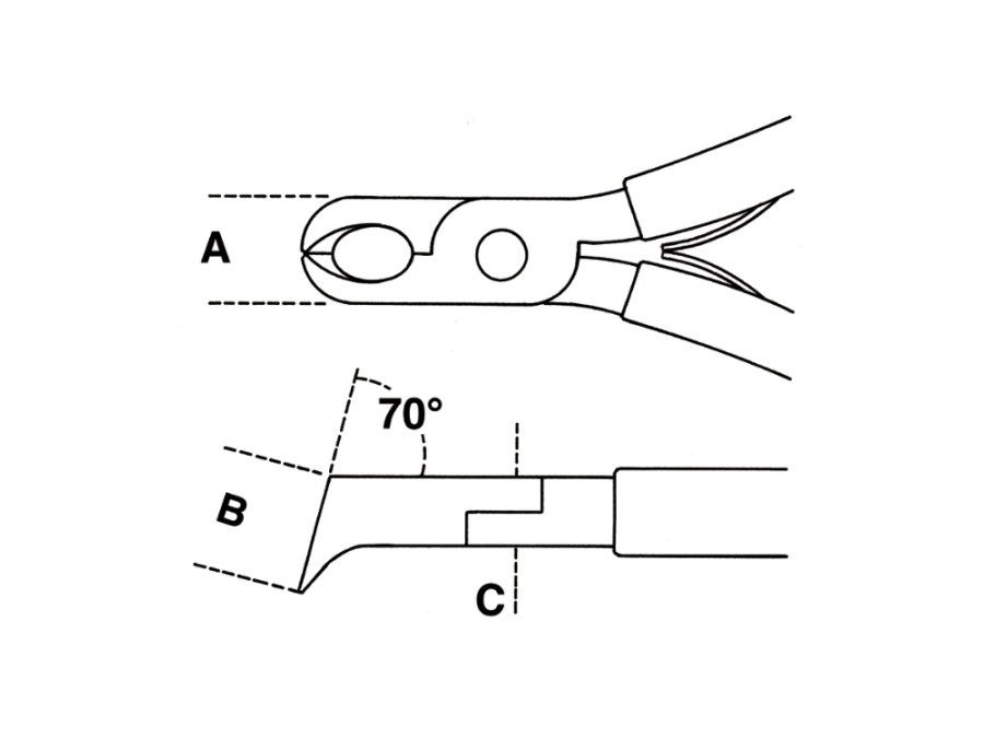 BETA UTENSILI TRONCHESE PER ELETTRONICA A TAGLIENTI OBLIQUI RASI SPELLAFILO IMPUGNATURA BIMATERIALE - ART. 1191BM/L