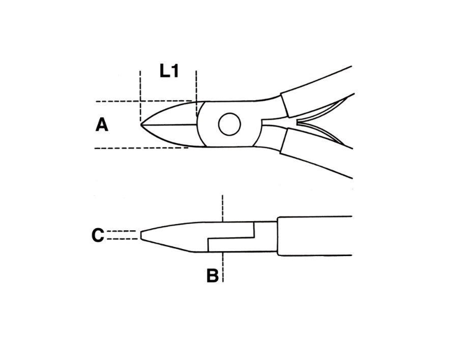 BETA UTENSILI Tronchese per elettronica taglienti diagonali normali impugnatura bimateriale