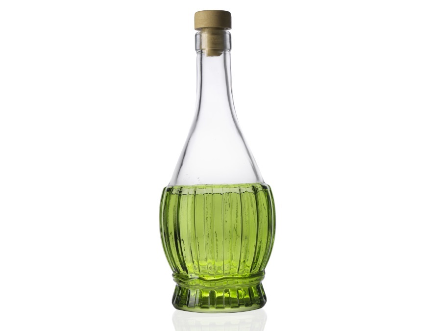 Ivv tuscania suite, bottiglia per olio h23 cm cl.50 decoro verde