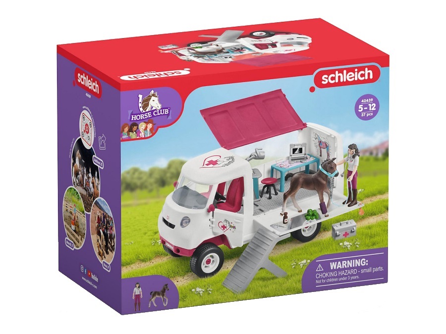 SCHLEICH Van della veterinaria con puledro e accessori