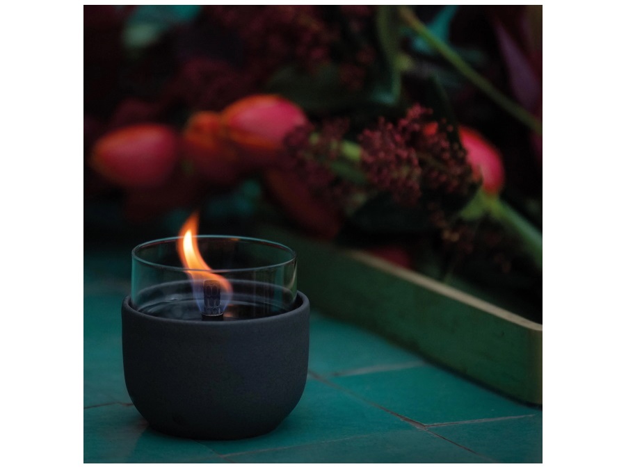 TENDERFLAME Violet 8, candela ricaricabile Ø8x6 cm - nero