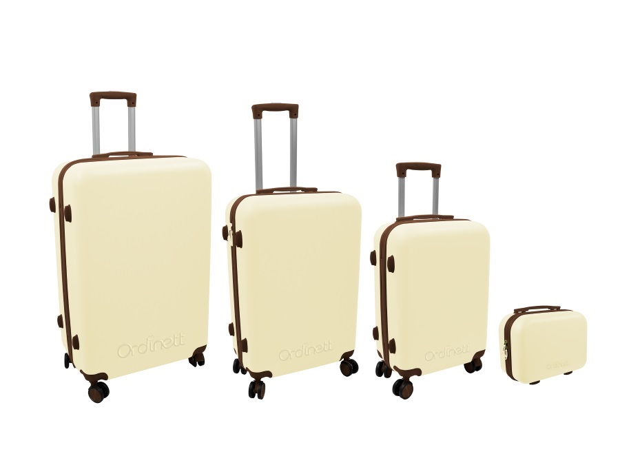 ORDINETT Voyager, set 4 valigie bianche