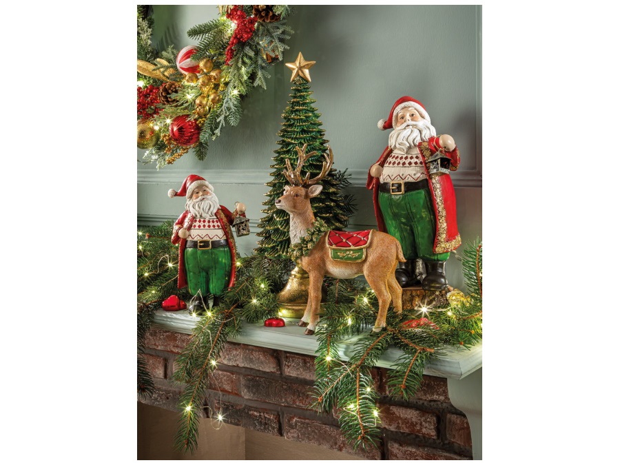 L'OCA NERA Winter welcome, babbo natale piccolo, 13x9,5x22h cm