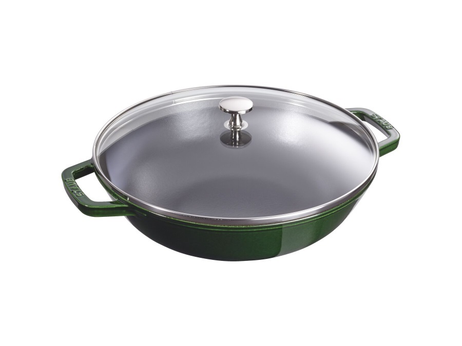 STAUB Wok con coperchio verde basilico, Ø 30 cm