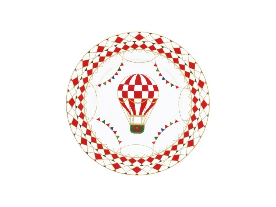 ROSE & TULIPANI Xmas carousel, piatto frutta in porcellana Ø 21 cm